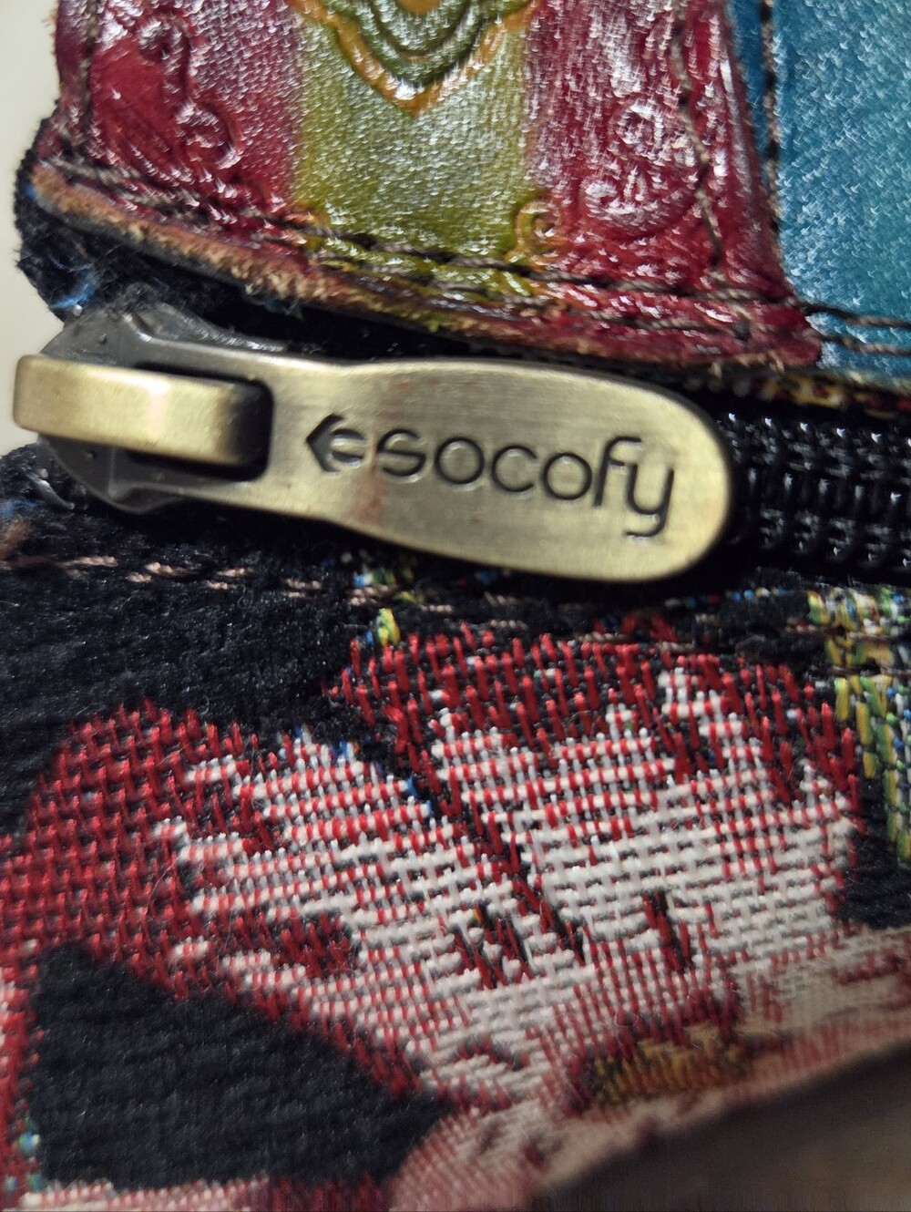 Socofy Multicolor Floral Strap Block Heel Shoes Burgundy Accent. Sz 39 Or 81/2 - Picture 5 of 13